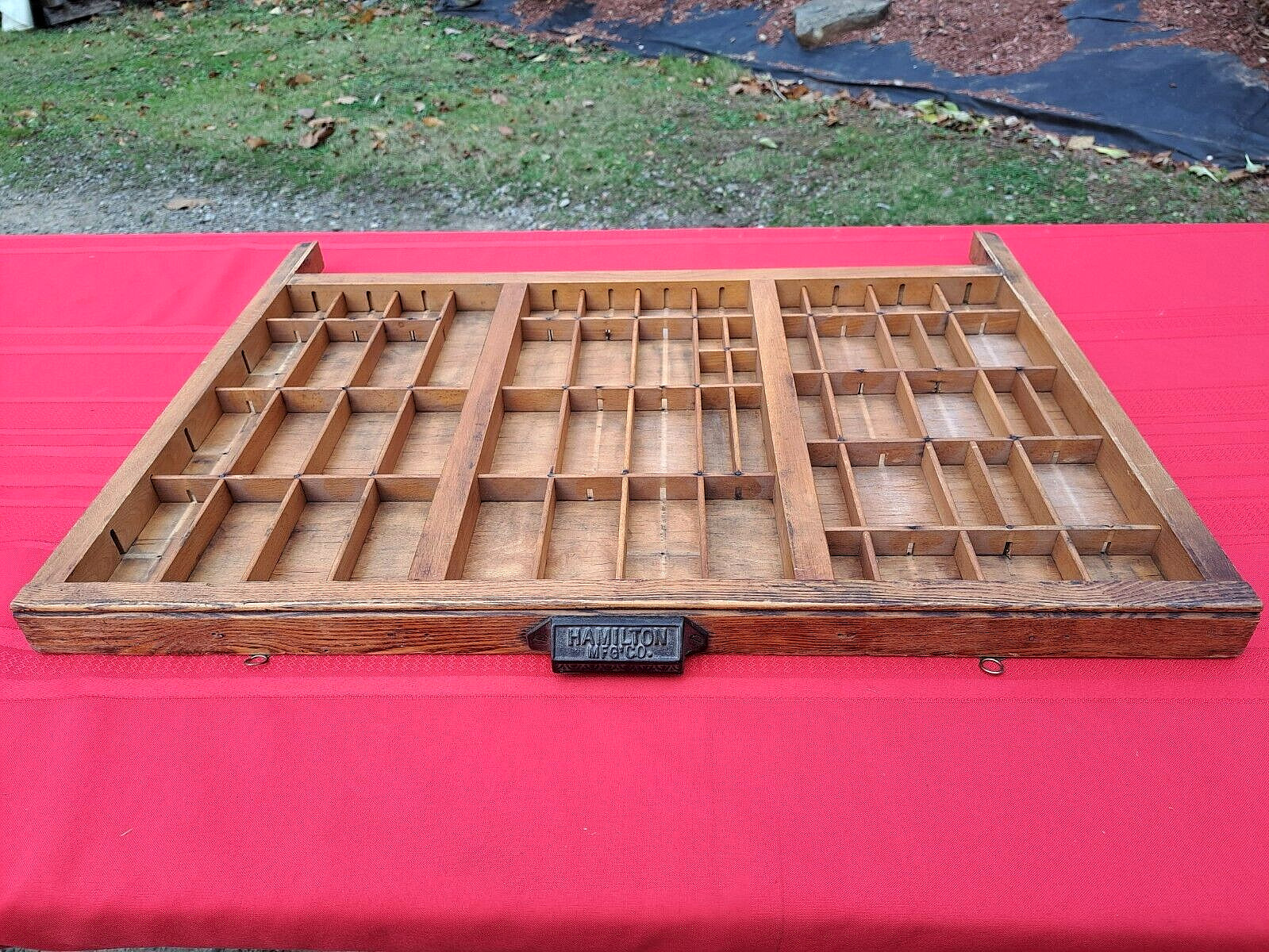 Vintage Hamilton Mfg Co Printer Draw Letter Press Type Set Tray Shadow