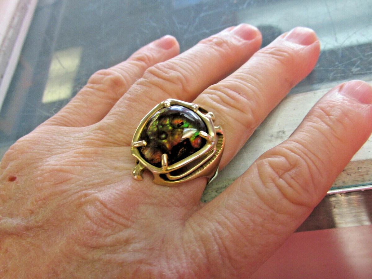 Fire agate deals mens ring