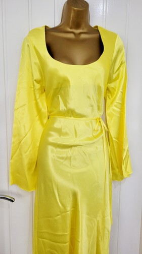 River Island | Maxi Slip dress | Size 10 | Evening Party | Satin | Yellow | NEW - Picture 7 of 7