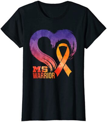 Heart Multiple Sclerosis Ms Warrior Awareness Month Ladies' Crewneck T-Shirt