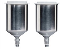 Devilbiss Startingline 20 Oz Metal Gravity Feed Spray Gun Cup With Lid 2 Pack