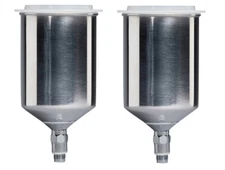 Devilbiss StartingLine 20 oz Metal Gravity Feed Spray Gun Cup with Lid (2 PACK)