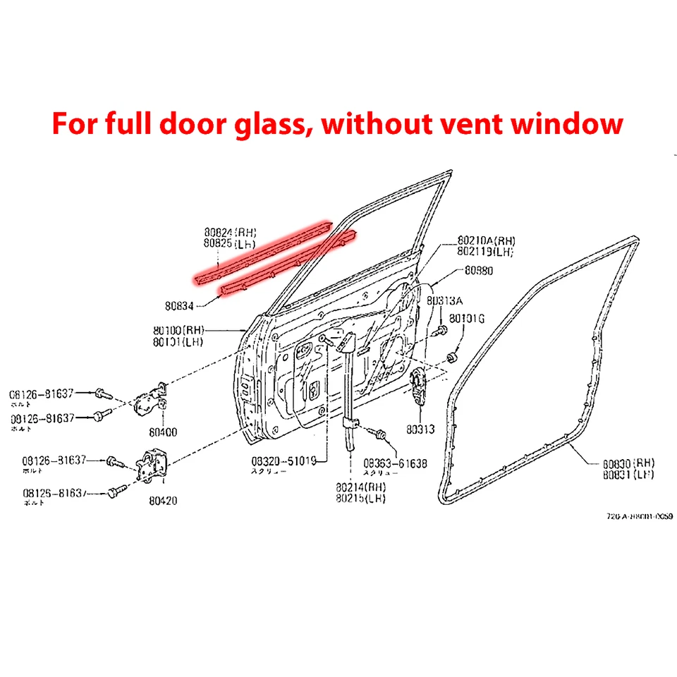 Datsun 720 para Nissan línea de cinturón de puerta largo 77 cm sin ventilación ventana sello de resistencia Foto 3 de 4