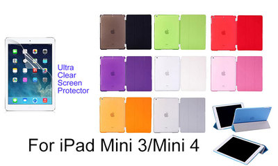 For iPad mini 3/ mini 4 Screen Protector/Ultra Slim Magnetic Smart Cover Case