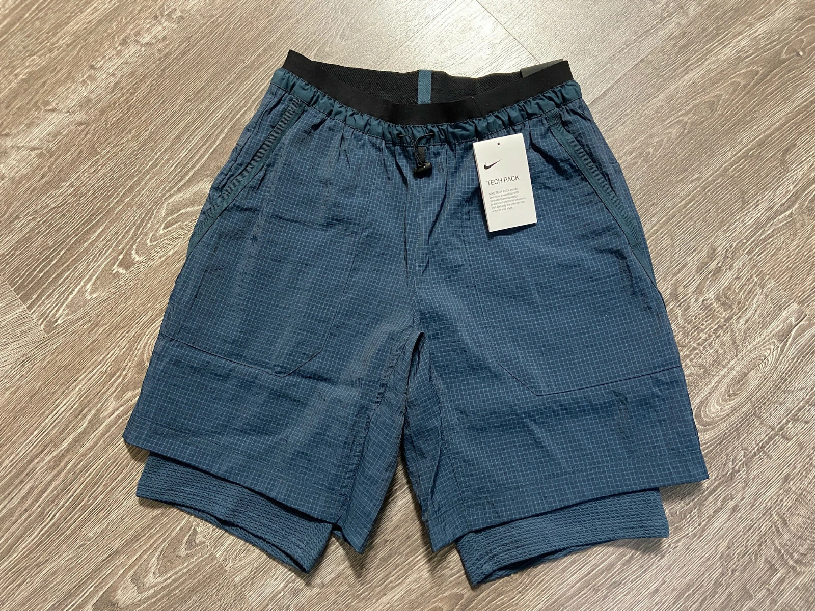 Nike NSW Sportswear Men's Air Tech Pack Woven 2 In 1 Shorts Blue CU3754-031 NEW
