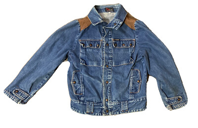VTG 90 s In Crowd Men s Denim Leather Jacket Size Small