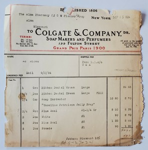 1923 Billhead Letterhead New York City Colgate & Company ...