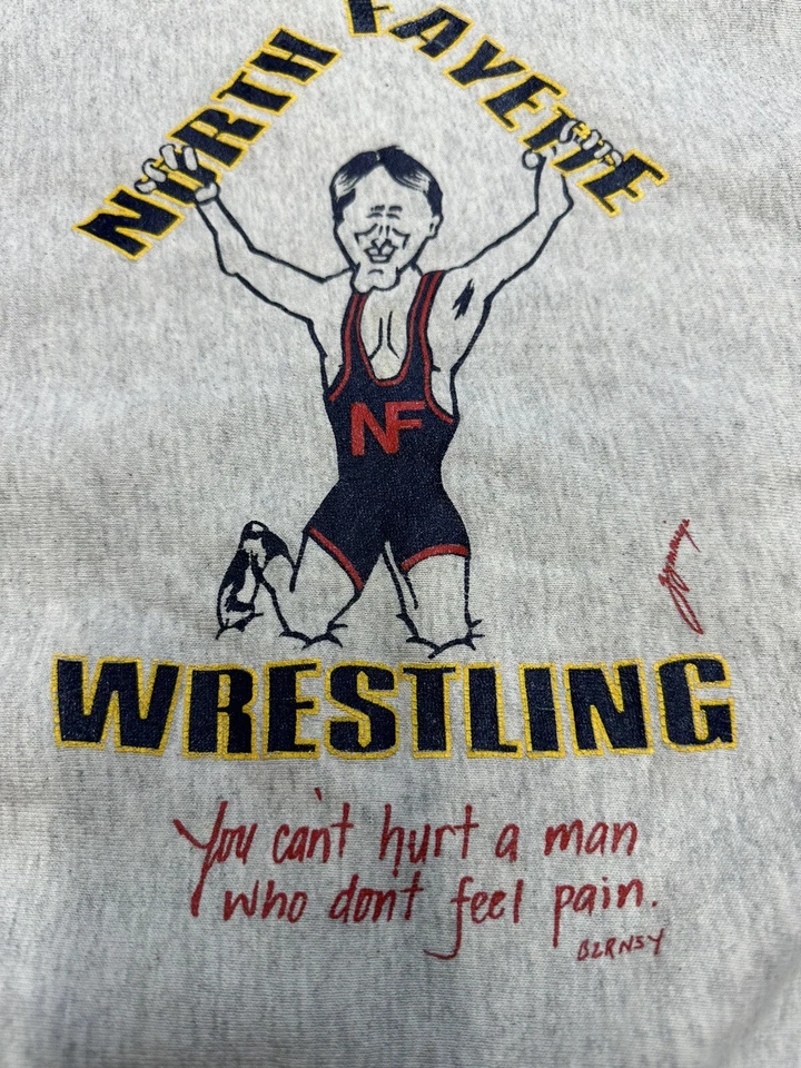 Sudadera vintage de lucha libre North Fayette de los 80’s para hombre talla XL Foto 2 de 4