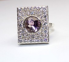 Splendid Genuine Purple Amethyst 925 Silver Ring, Engagement Ring, Promise Ring