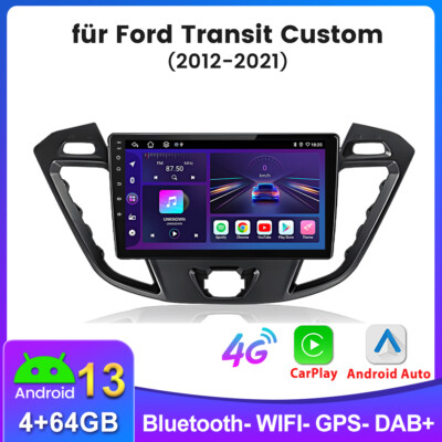 4+64G Für Ford Transit Custom 2012-21 Carplay Android 13 Autoradio GPS Navi DAB