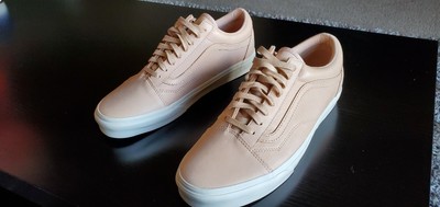 vans cream leather old skool trainers