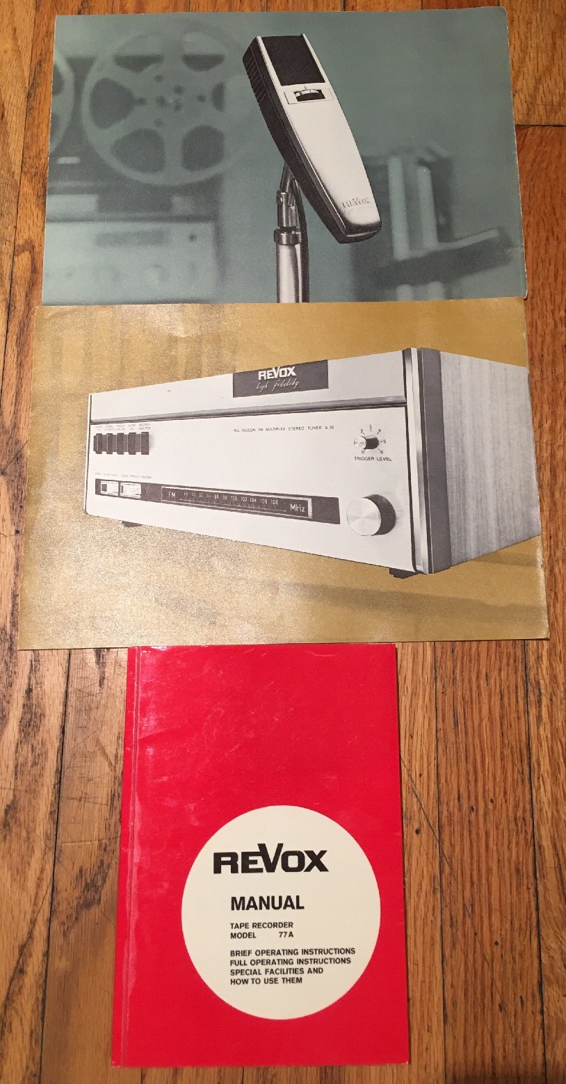 REVOX A77 TAPE RECORDER MANUALS