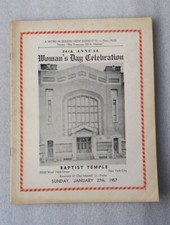 20th Annual Womans Day Celebration Program 1957 Baptist Temple New York City
