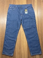 Carhartt Men Sz 42x32 Blue Fire Resistant FR HRC3 Lined Utility Cotton Jeans NEW