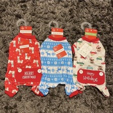 New 3 Pet Dog Cat Pajamas Holiday Winter Size S