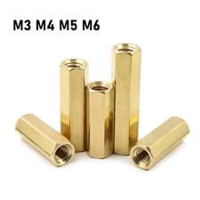 M3,4,5,6 latón hexagonal distanciador espaciador manguitos roscados tuercas largas