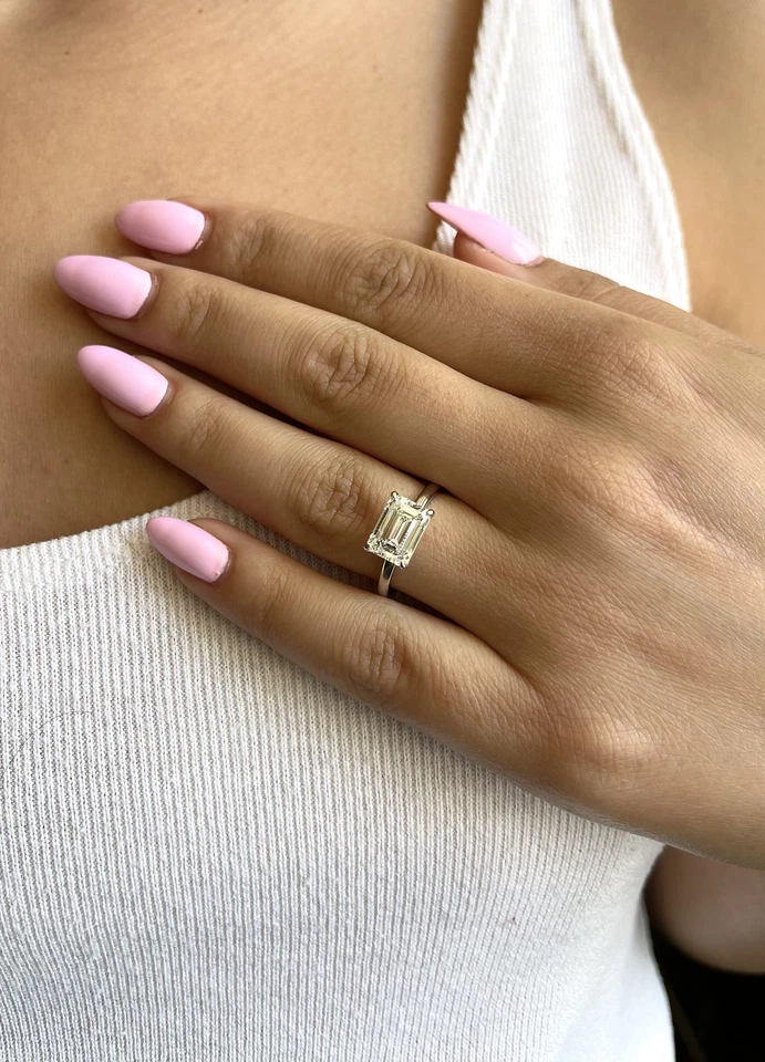 Diamond Engagement Ring VVS2 E 3 Ctw Lab-created 14k White Gold IGI Best Price - Image 2 of 4