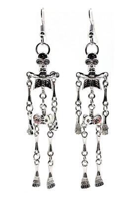 NEW KBW- Spooky Skeleton Dangling Earrings