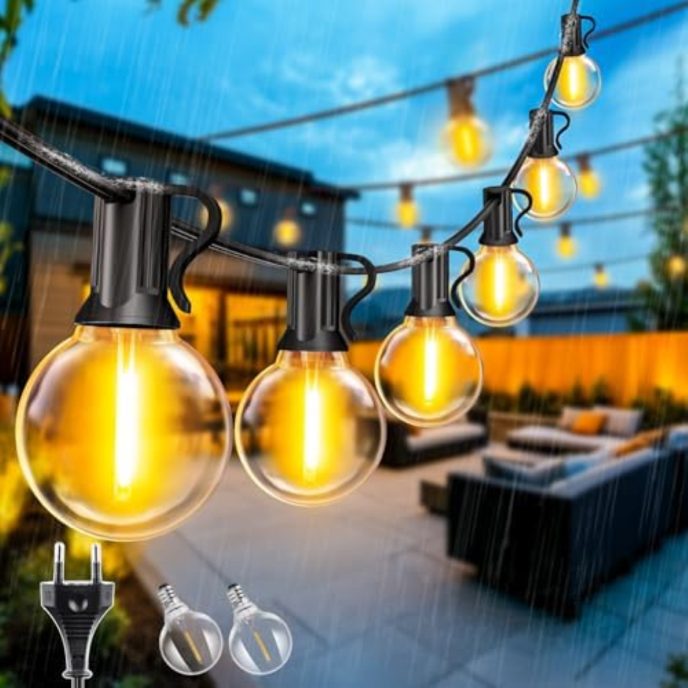 Catena Luci da Esterno Giardino G40 150Ft 45M LED Lampadine Filo IP44 Lucine da