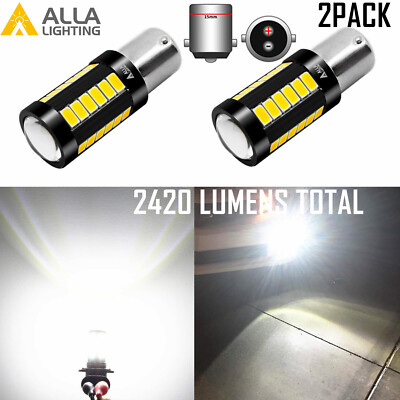 ALLA LIGHTING LED 6000K White Back Up Light Bulb Reverse Light Lamp 1076 BA15D