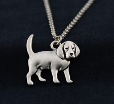 Puppy Dog Silver Beagle Dog Charms Necklace Pendant Pet Dog Lover Women Fashion