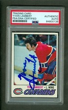 Yvon Lambert Vintage 1977-78 Topps #151 Canadiens PSA/DNA Encased Autograph