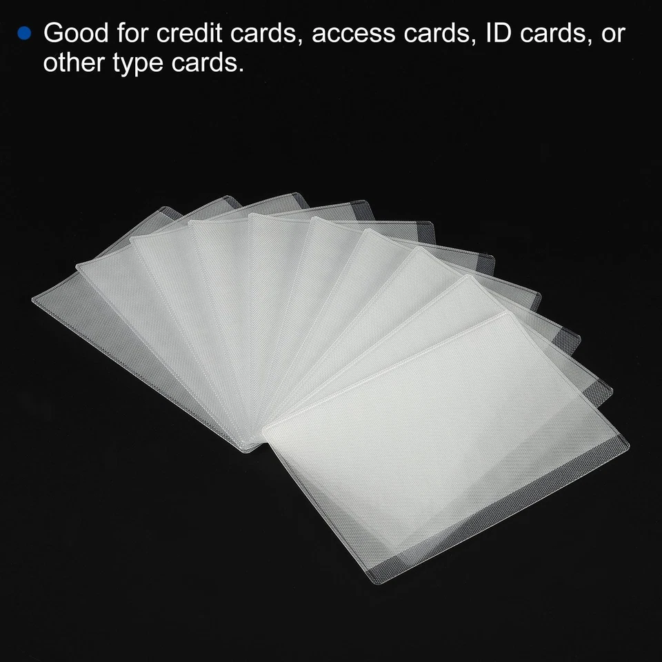 PVC Suave Crédito Tarjeta Fundas,50 Paquetes Largo Lado Apertura ,Blanco - Imagen 4 de 4