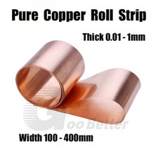 Pure Copper Sheet Roll Strip Metal Foil Thick 0.01-1mm Width 100-400mm Per Meter