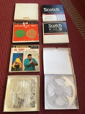 Two Scotch 190  7” Extra Length reel to reel magnetic recording tape plus Extras