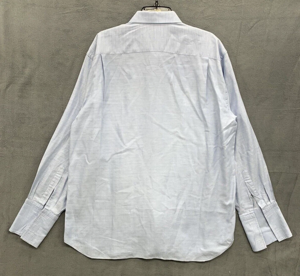 Camisa de Vestir Módena Para Hombres 17 1/2 34-35 Azul Barril Puño Mangas Carrera Iglesia Foto 2 de 4