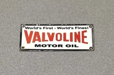 VINTAGE VALVOLINE MOTOR DEALERSHIP PORCELAIN SIGN CAR GAS AUTO OIL