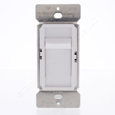 Eaton White Incandescent Slide Light Dimmer Switch Single Pole NonPreset SI061-W