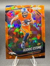 2025 Panini Prizm - Audric Estime - Orange Cracked Ice Prizm
