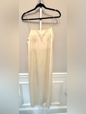 Frette 100% Silk Maxi Slip Dress Cream Floral...