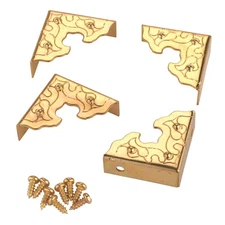 Highpoint Filigree Box Corners Brass 4-piece