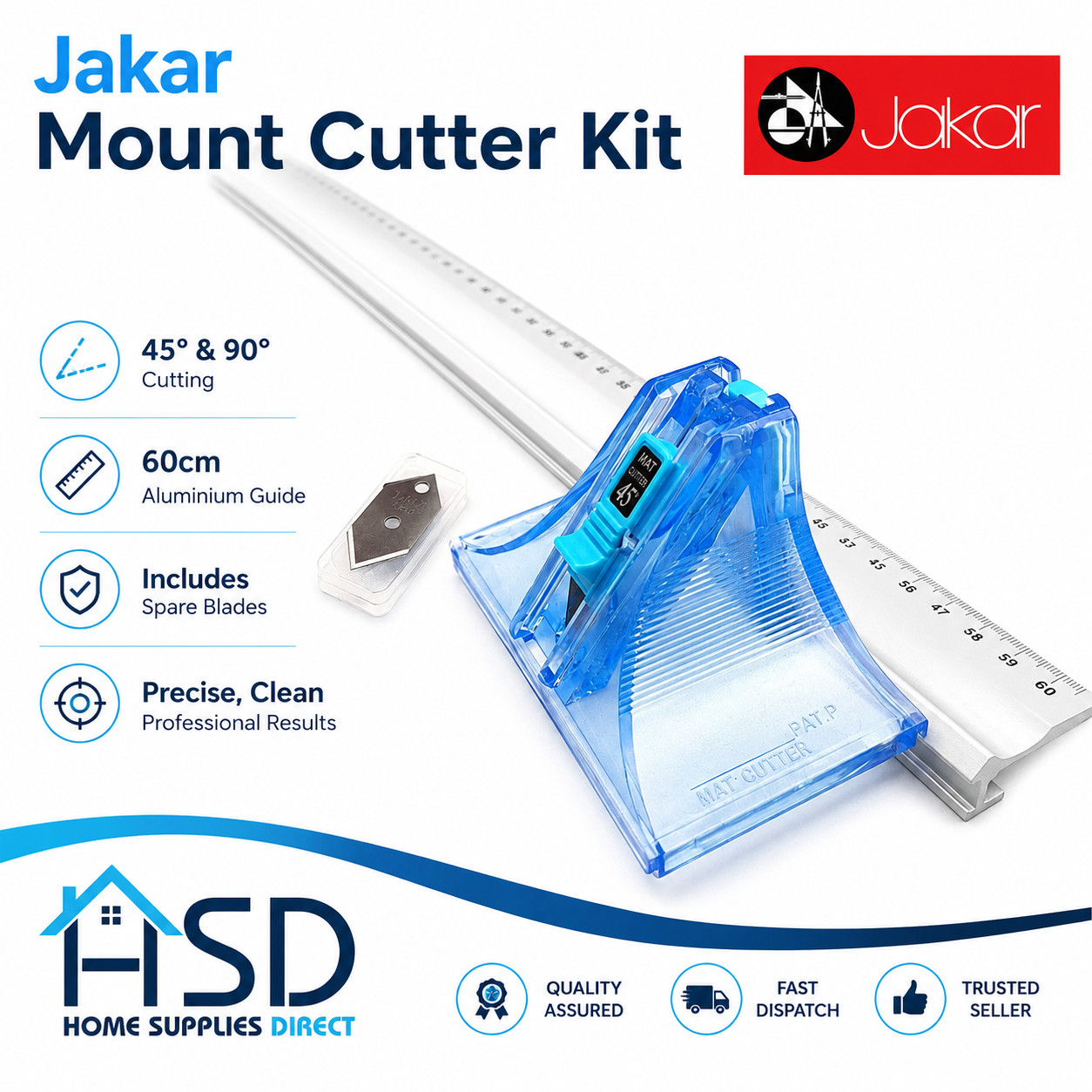 Jakar Picture Photo Mount Board Cutter & 60cm Aluminium Metal Guide Framers