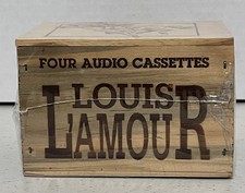 New Louis L' Amour Cassette Audio Set Classic 8 Westerns SEALED Wooden Box