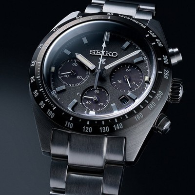 SEIKO PROSPEX SBDL091 SPEEDTIMER Solar Chronograph Watch Black