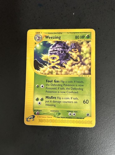 Pokémon Weezing 70/165 Expedition Base Set Rare Stage 1 80 HP 60 Attack Card