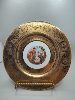 Royal China 22K Gold Crusted Plate Angelica Kauffman (Made in France) 10''D