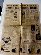 DEC.15 1934 NHL HOCKEY EDMONTON SPORTS PAGE MAX KAMINSKY ART CHAPMAN AHL OHL WHL