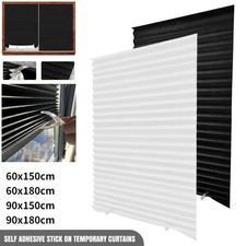 Windows Covers Self Adhesive Stick on Temporary Curtains Pleated Blinds Drapes