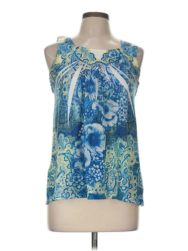 Style&Co Women Blue Sleeveless Blouse M Petites