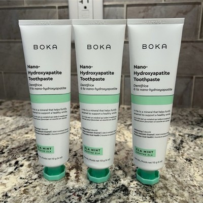 Boka Nano Hydroxyapatite Fluoride-Free Toothpaste Ela Mint 4 oz 3 PACK