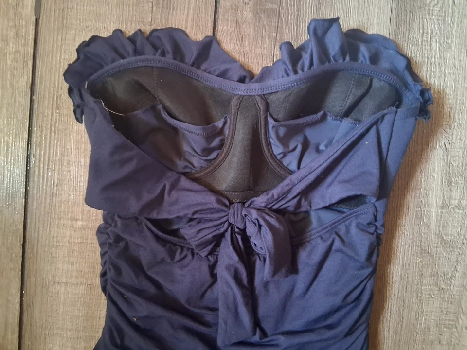 Juicy Couture RARO Traje de Baño Traje de Baño Azul Marino Demi Volantes Pequeño Foto 4 de 4