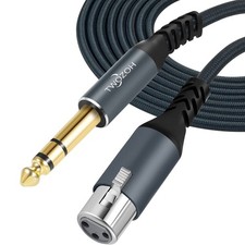 XLR Female to 1/4 TRS Cable 10FT, Braided 6.35mm Stereo Jack Balanced to 3pin...