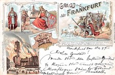 Frankfurt (Main) Litho Mehrbildkarte gl1897 3...