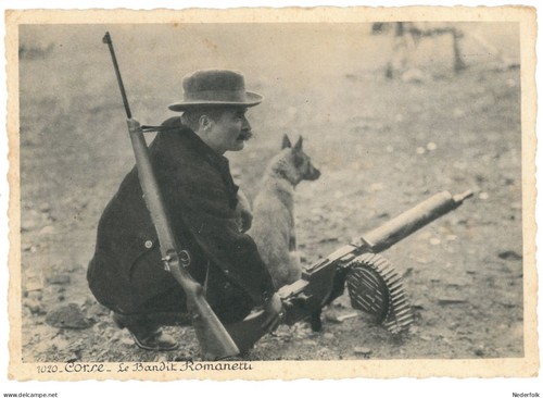 1920s Corsica bandit   Germany machinegun Maxim MG 08/15 detail photo postcard