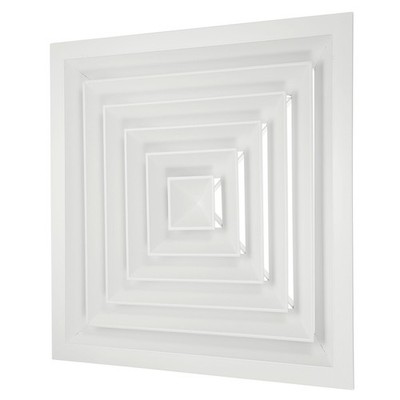 15'' x 15'' Aluminum Square Ceiling Diffuser, White,18'' x 18'' Ducting Opening Size