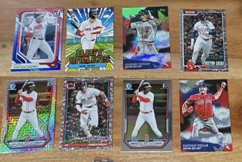 Topps Boston Red Sox MLB 8-Card Lot Bowman Chrome RC 1st Bowman Campbell Roman